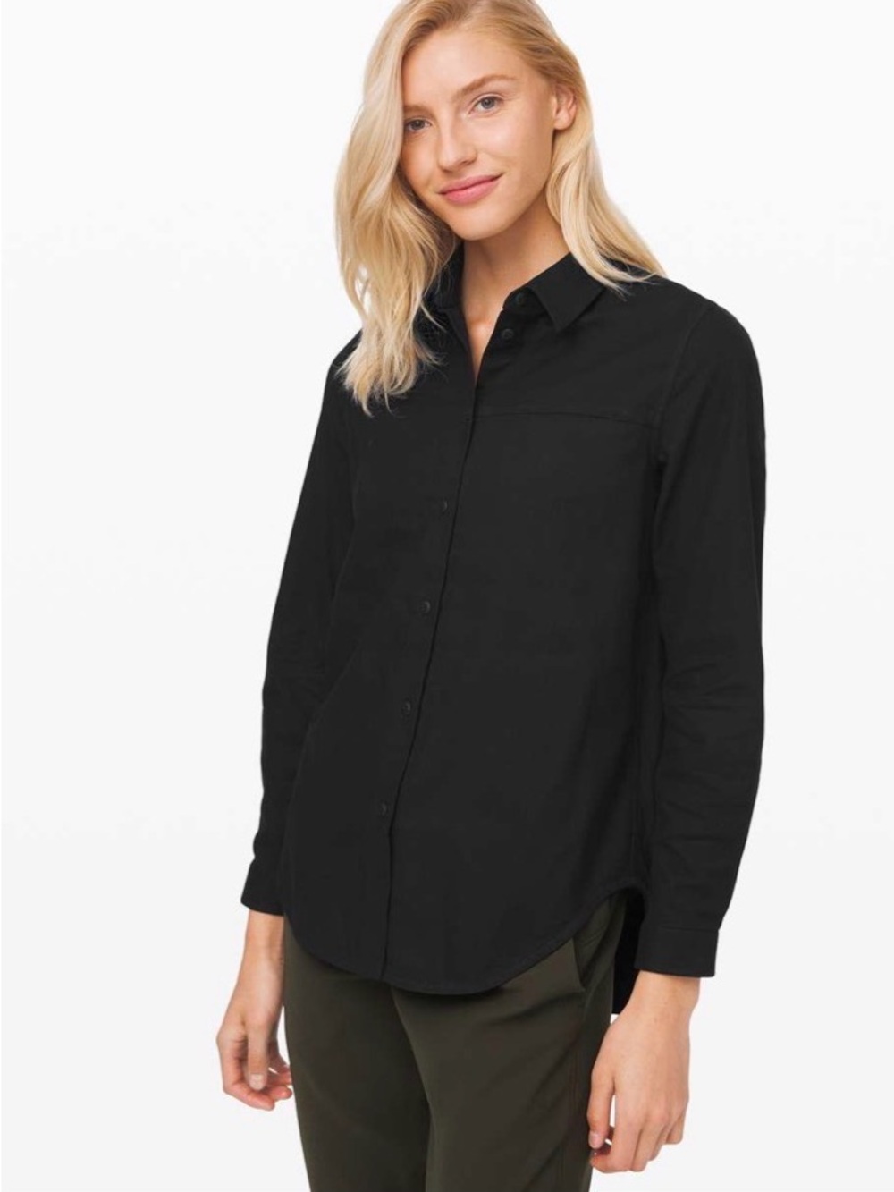 NWT Lululemon Full Day Ahead Shirt
Black / Black Cotton Flannel Size 6 $98